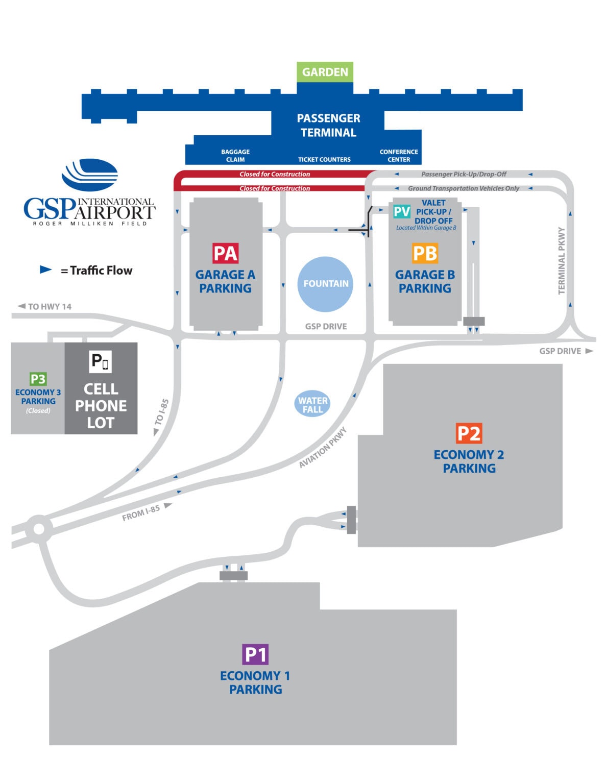 Parking Greenville Spartanburg International Airport GSP South