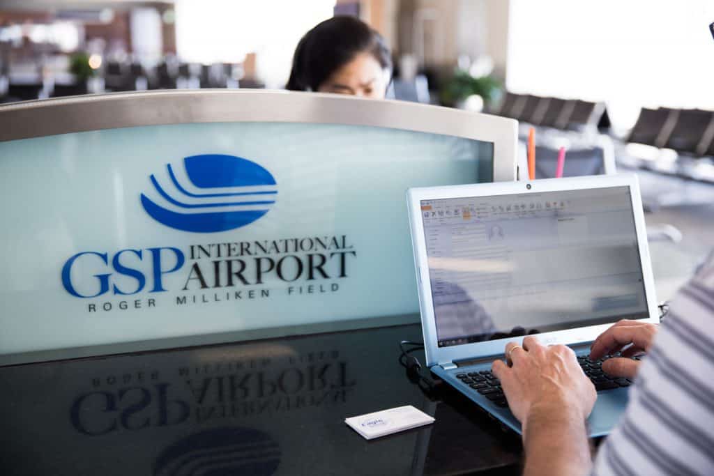 GSP Airport Passenger using Free Wifi