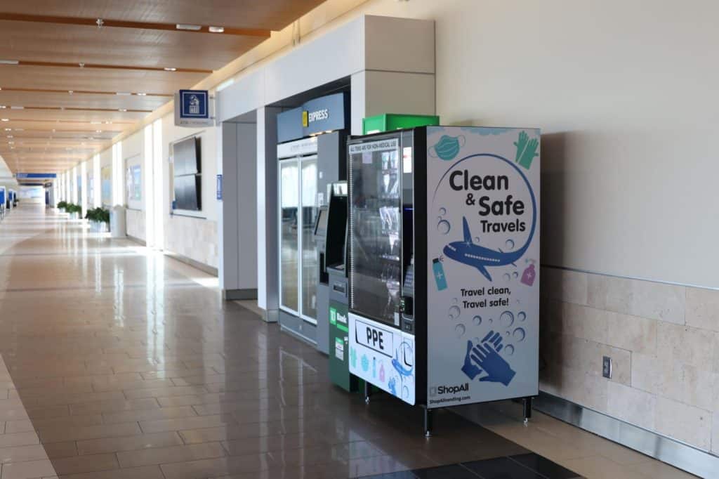 Clean Safe Travel PPE Vending Machine at GSP Airport