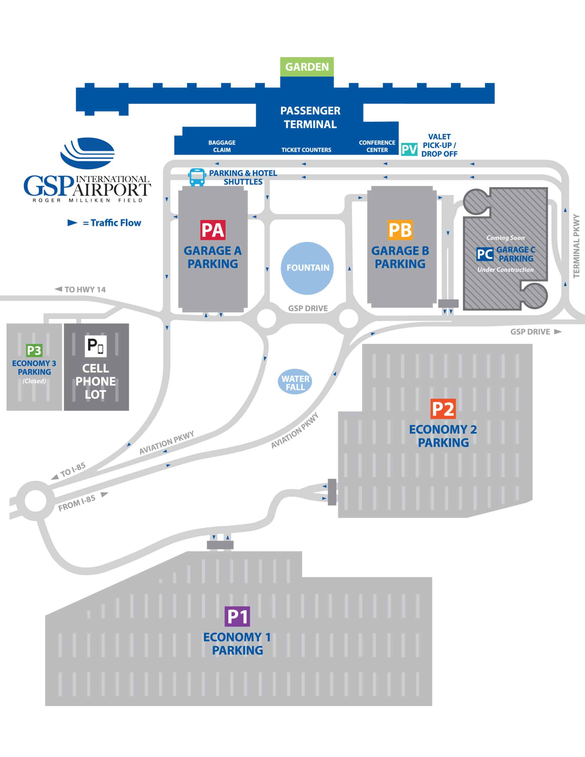 Parking GreenvilleSpartanburg International Airport (GSP) South