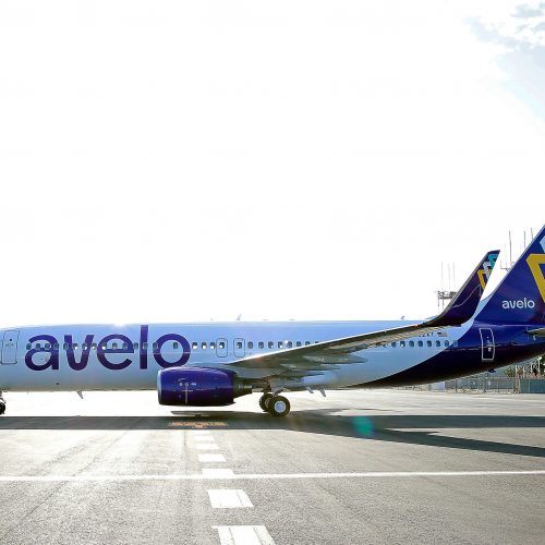 BURBANK, CALIFORNIA - APRIL 07 The Avelo aircraft is seen at Hollywood Burbank Airport on April 07, 2021 in Burbank, California. Photo by Joe ScarniciGetty Images for Avelo