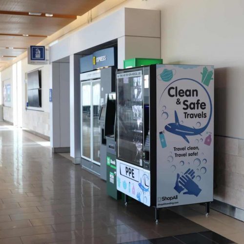 Clean Safe Travel PPE Vending Machine at GSP Airport