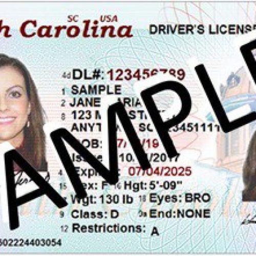 South Carolina READ ID Sample
